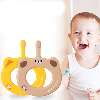 

2019 Baby Food Grade Silicone Training Toothbrush Safe Teether Chew Toys Children's Goods Nurse Gift Teething Ring Toys