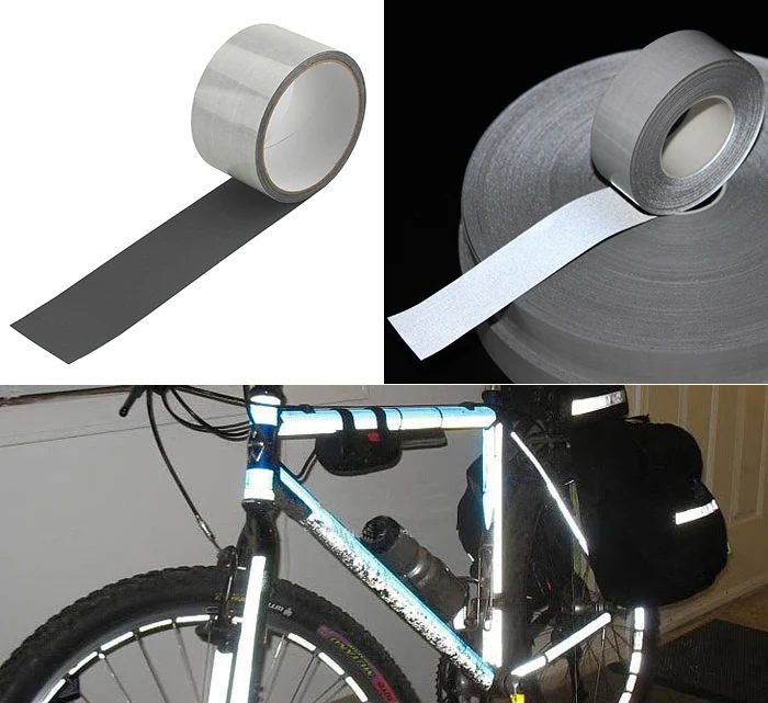 

50mm(2") Self-adhesive Bright Silver Reflective Fabric TC Tape Safety Warning Reflective Material Tape Free Shipping