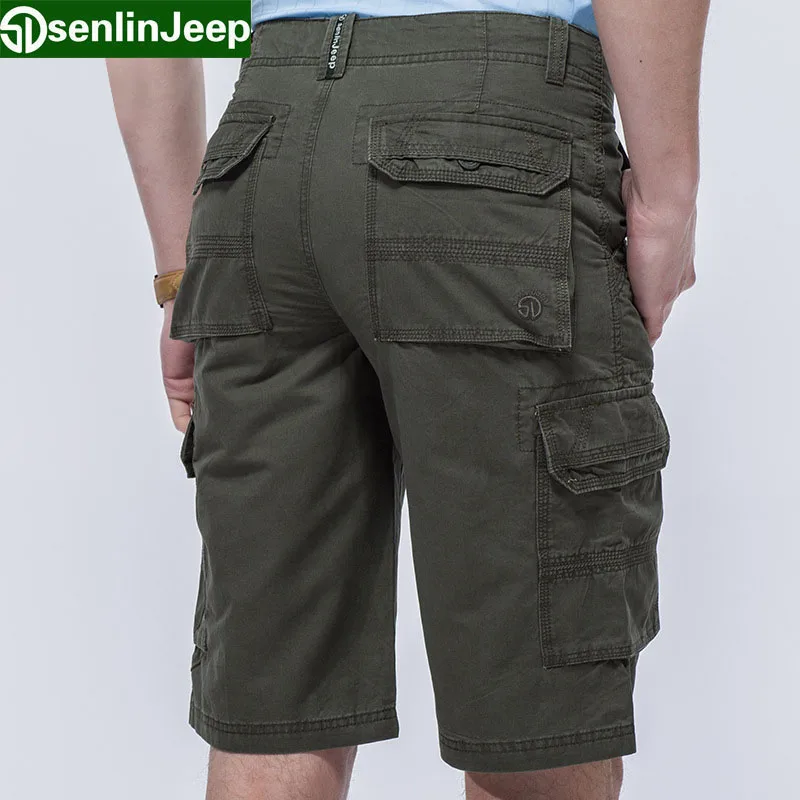 Senlin Jeep Brand 100 Cotton Men's Cargo Shorts Men Casual Beach Work