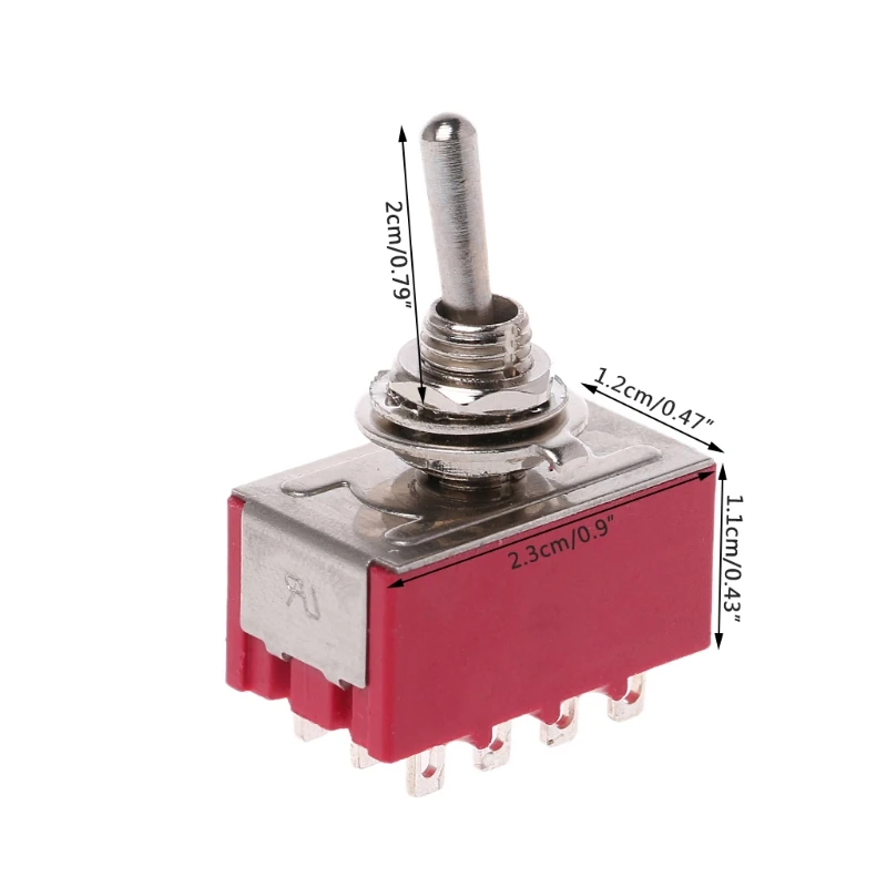 

MTS-403 On-Off-On Mini Miniature Toggle Switch 3 Position 4PDT Rocker Switch