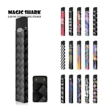 Magic Shark Fashion Kleurrijke Ogen Hersenen Moon Star Sky Stereo PVC Sticker Case Volledige Wrap Film voor Juul 1521- 1537(China)