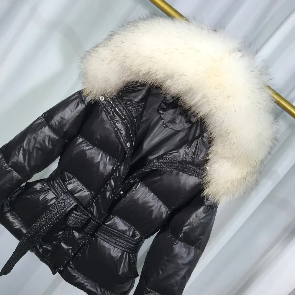 Новинка, зимняя куртка с воротником из натурального меха, Женское пальто, ультра теплый светильник, 90% утиный пух, куртка с капюшоном, верхняя одежда
