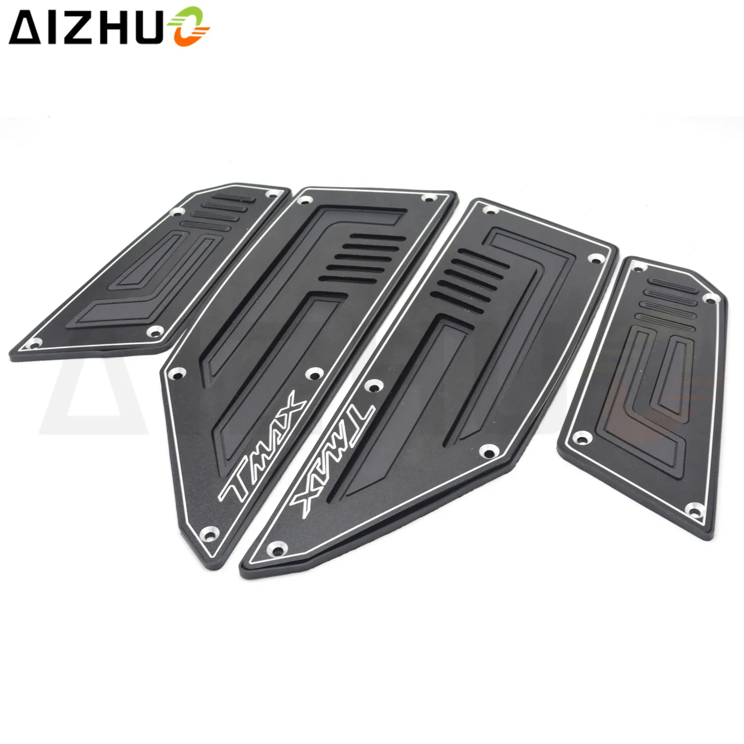 For Yamaha TMAX 530 Motorcycle Foot Plate Foot Rest CNC Aluminum Motorbike Footrest Plate With TMAX LOGO For TMAX530 2012-2016