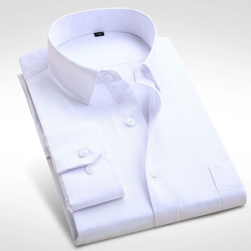 

New Arrival Striped /Solid Men's Dress Shirt Formal Business Social Square Collar Shirts Classic Style High Quality