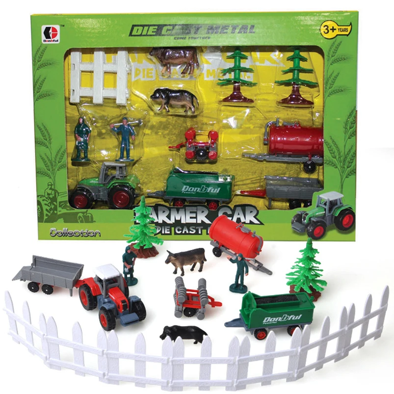 Abbyfrank ферма сцена модель мини Имитация животных грузовика фермер фигурки Play Set