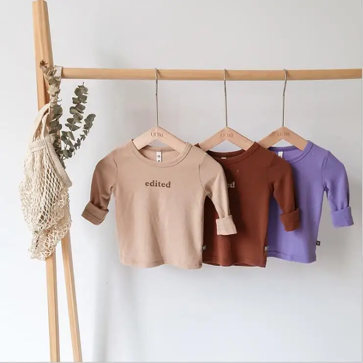 

2019 Korea style girls boys t-shirt cotton full sleeve fashion autumn kids top 1-6t HU569