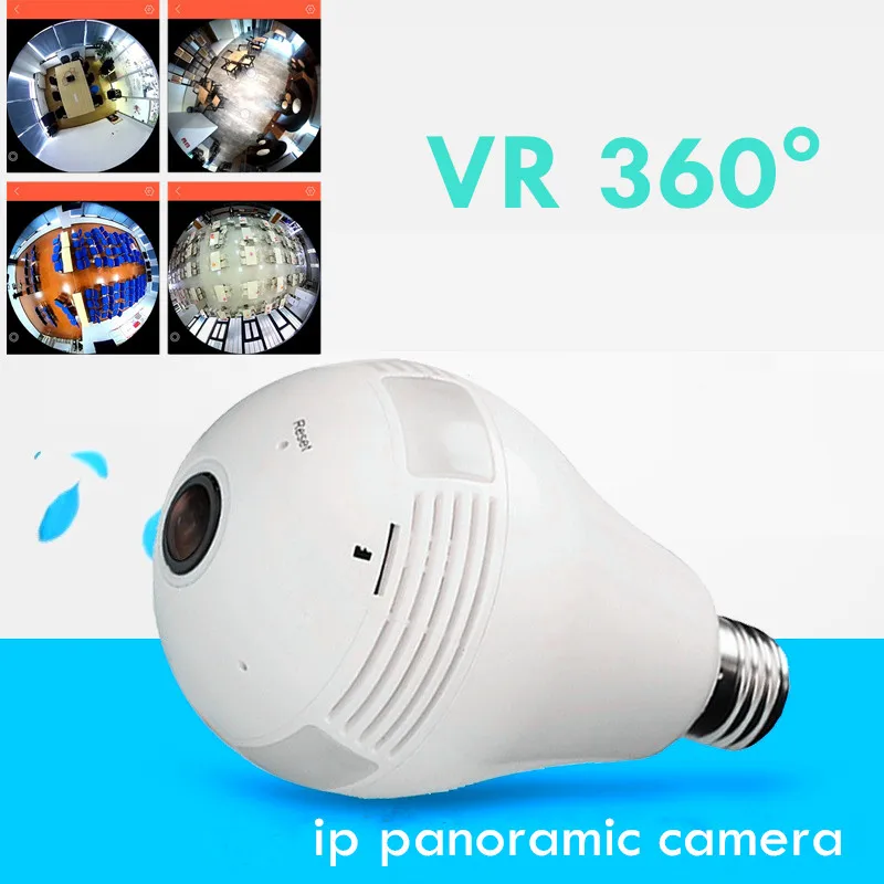 wifi bulb camera MEGA network ip Panoramic Fisheye light bulb v380 software VR 360 degreewifi
