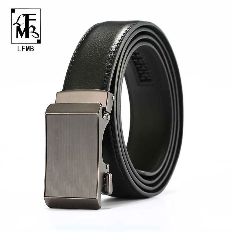 

[LFMB]Fashion Designers Men Automatic Buckle Leather luxury Belts Business Male Alloy buckle Belts for Men Ceinture Homme
