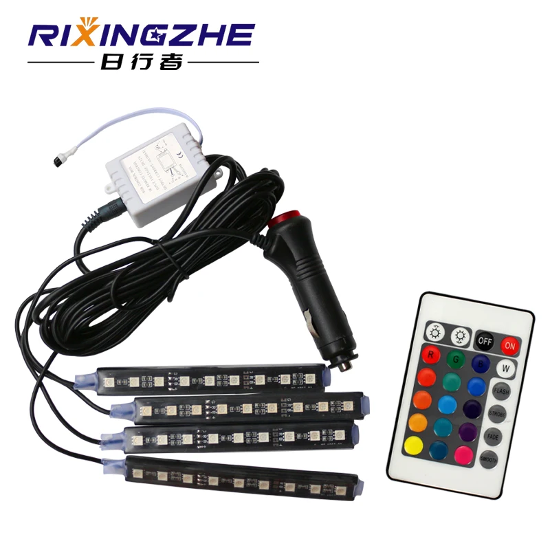 

A drag four car modeling cigarette lighter switch remote control mode interior decoration lights car car atmosphere lights