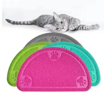 

Adeeing PVC Pet Semicircle Cat Litter Mat Gray Doorway Cushion Home Furnishing Decoration