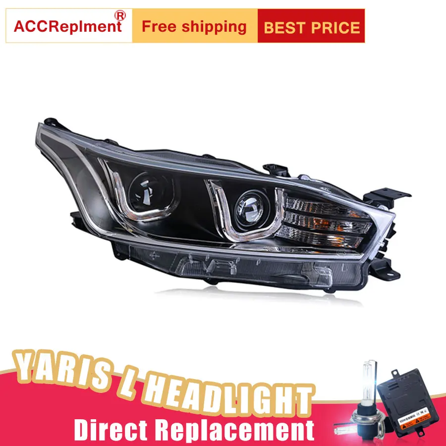 2 шт. светодиодный ные фары для Toyota YARiS L 2014 2015 Автомобильные ангельские глазки