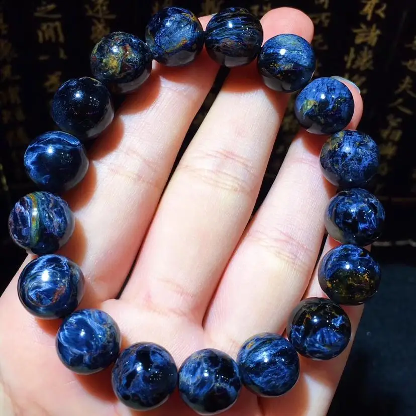 

Natural Namibia Pietersite Blue Yellow Beads Gemstone Round Bead Bracelets 12.3mm Man Women Drop Shipping