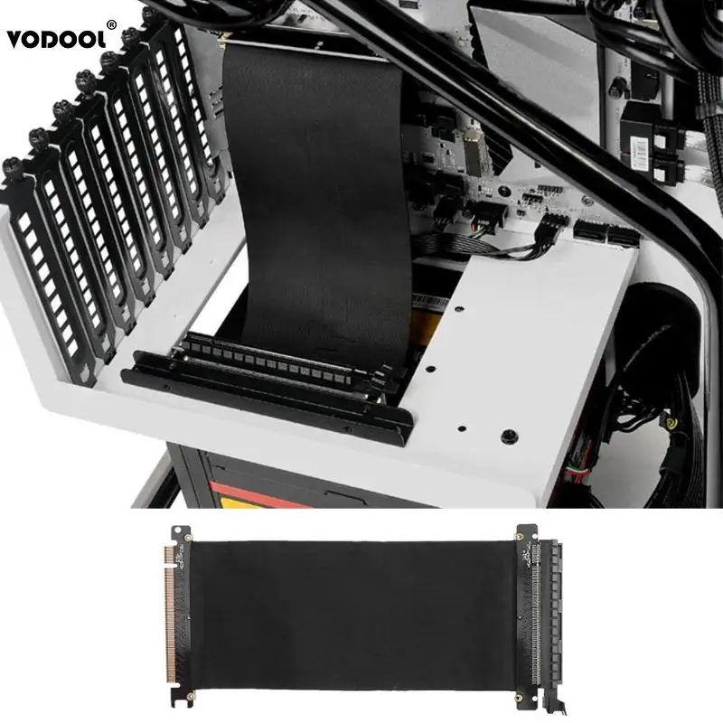 VODOOL 24 см высокая скорость PC видеокарты PCI Express соединительный кабель Riser Card PCI-E 16X гибкий кабель удлинитель порт адаптер