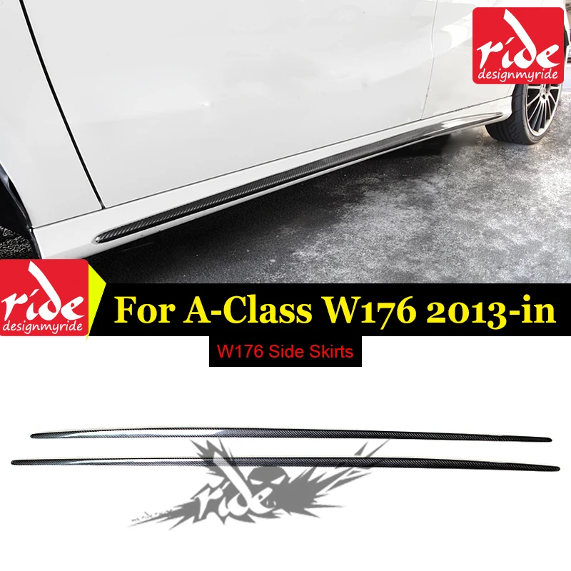 

for Mercedes W176 Side Skirt a180 a200 a250 Carbon Fiber Side Skirt Bumper Lip For Benz W176 A45 AMG package / Sport Edition