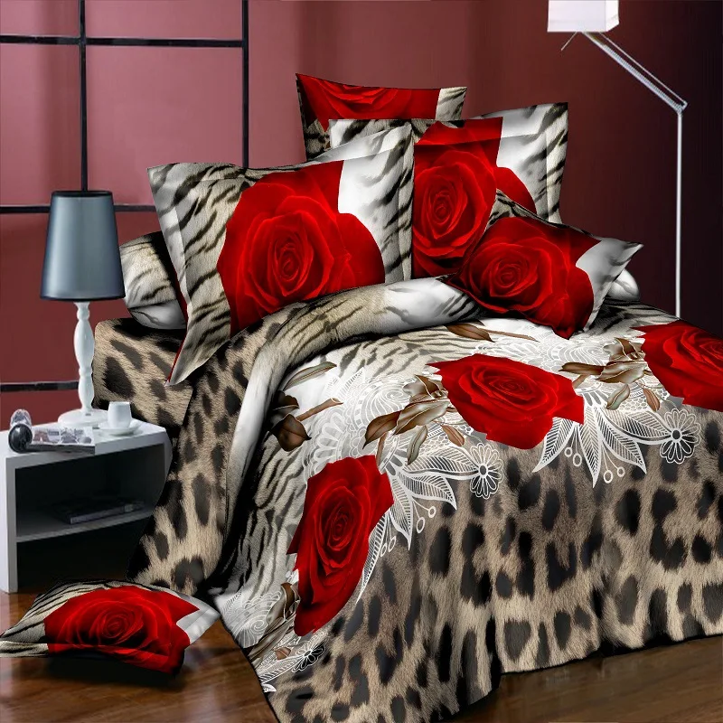 Home textile Grinding 3D sheets Four sets of active printing and dyeing bedspread bedding oversized down