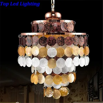 

Fashion Handmade Mediterranean Sea Shells Campanula Dia 40/70cm Led E27 Pendant Light For Living Room Restaurant AC 80-265V 1226
