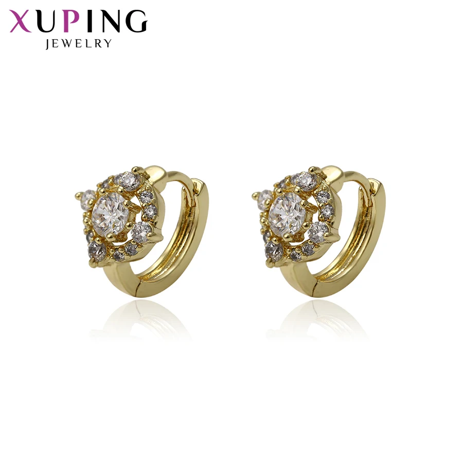 

Xuping Fashion Earring for Women Light Yellow Gold Color Plated Hoop Earrings for Thanksgiving Day Gifts S63,2-93642