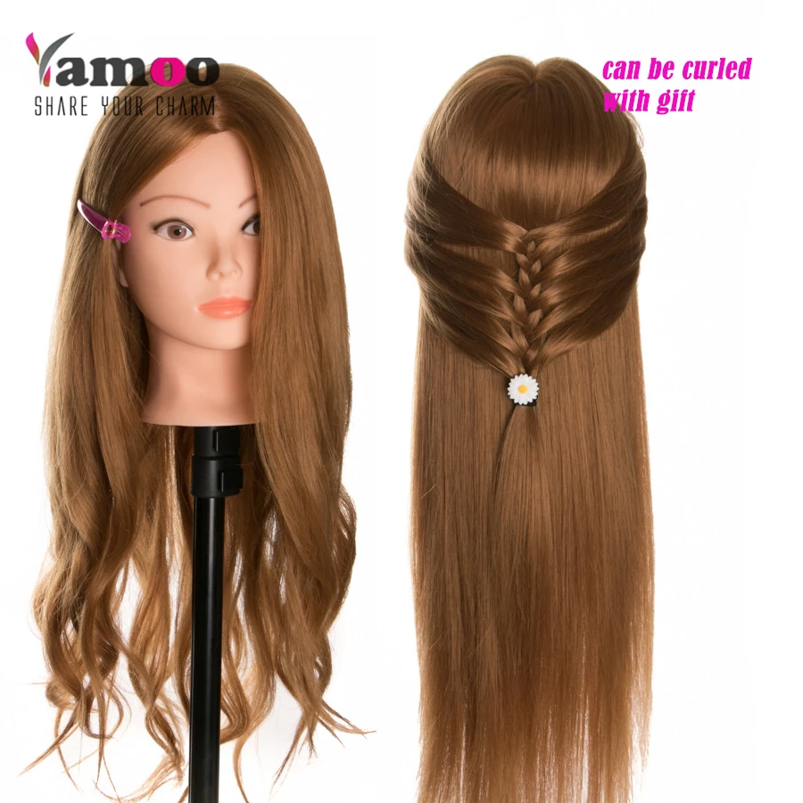 

Cosmetology Mannequin Heads with Hair Mannequin Head Maniqui Maniquies Women Female no Makeup Training Hairstyle Cutting