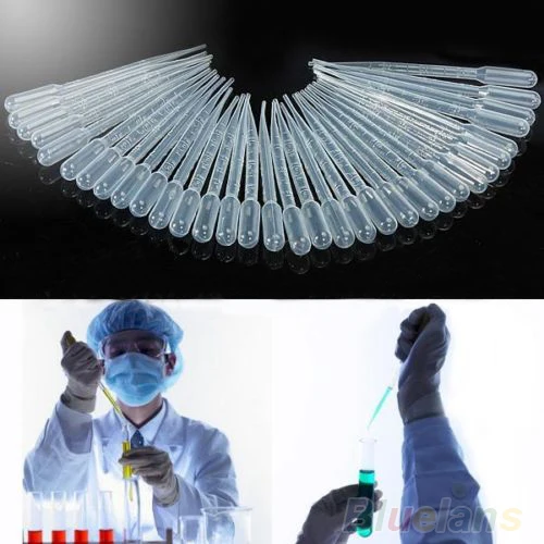

100 Pcs 3ml Disposable Plastic Eye Dropper Set Transfer Graduated Pipettes