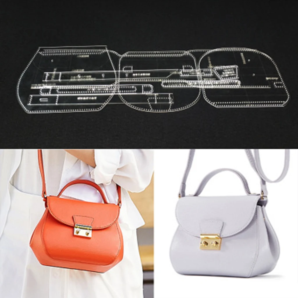 10Pcs DIY Women's Handbag Stencil Template Acrylic Leather Shoulder Bag Pattern Craft Tool
