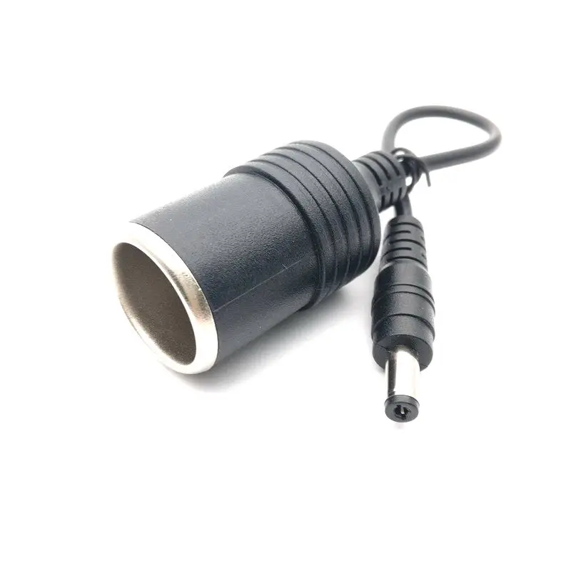 

High Quality 12V Female Car Cigarette Lighter Socket Plug Connector Charger Cable Adapter DC 5.5 * 2.1mm 5A Amper