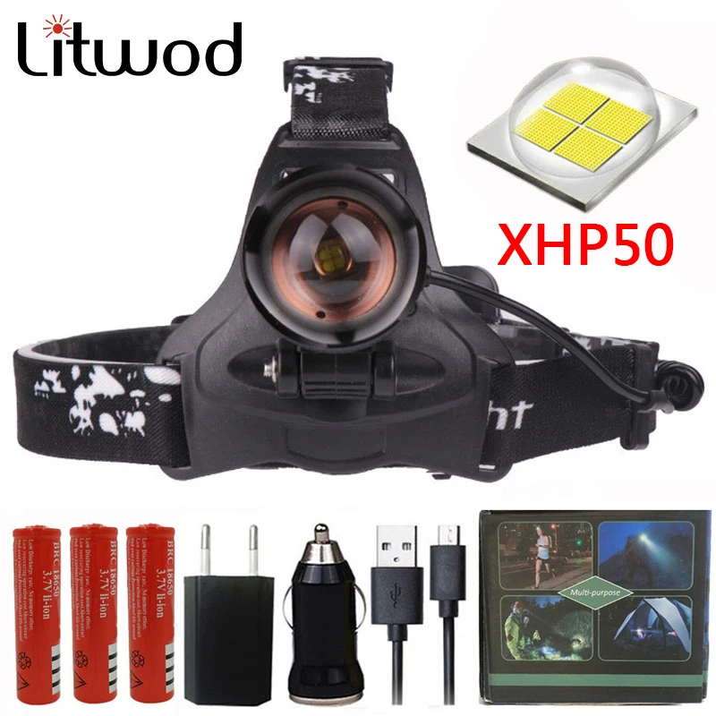 

Litwod Z202608 16W chip XHP50 Headlight 1920lumens powerful Led headlamp zoom Head light head lamp flashlight torch Lantern