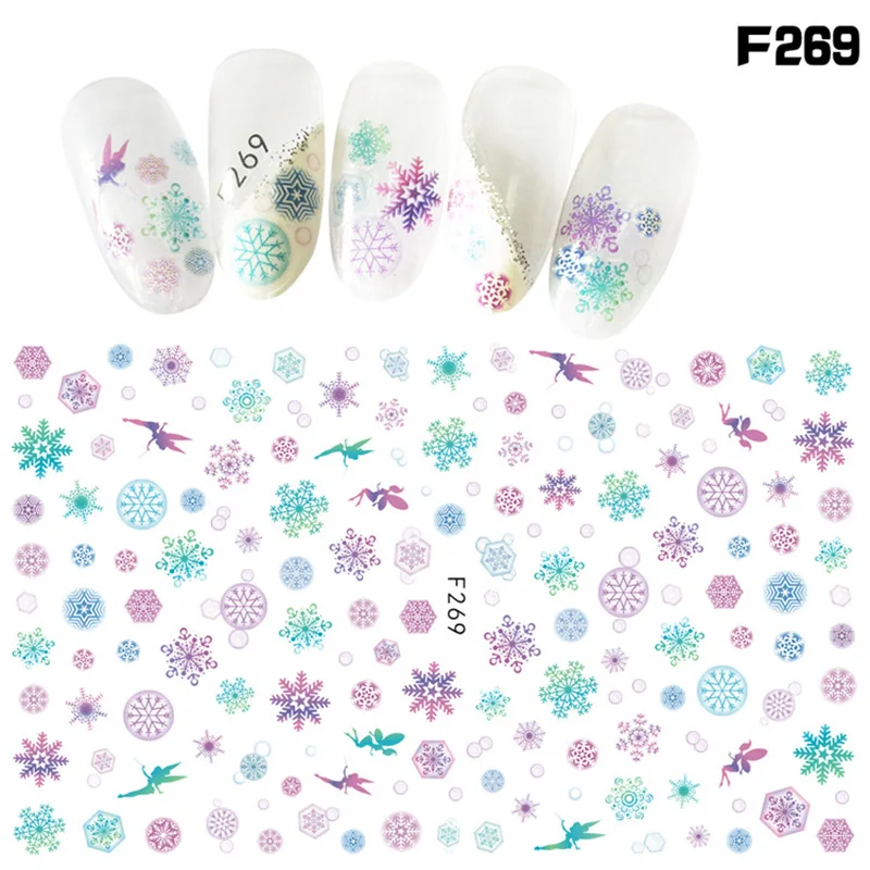 Self Adhesive Nail Art Sticker Christmas Snow Flakes Flower Sun Self Adhesive Nail Art Sticker Christmas Snow Flakes Flower Sun Moon Rose Manicure Decals Diy Nails Wraps Beauty Tools Gift In Stickers From