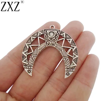 

ZXZ 5pcs Large Crescent Moon Double Horn Charms Pendants for Jewelry Making Findings 39x39mm