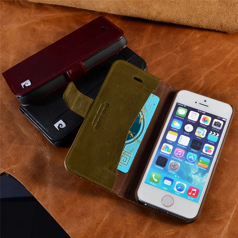 Pierre Cardin натуральная кожа для Apple iPhone 5/5S/SE чехол Роскошный кошелек сумка телефона