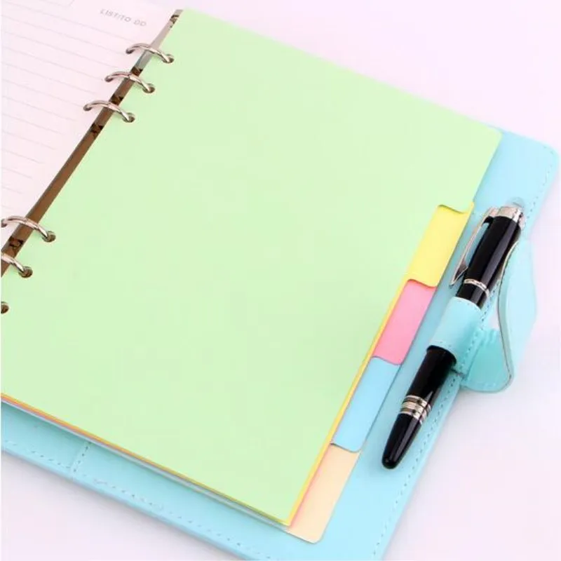 

Fashion A5 Colorful Notebook Planner Loose Leaf Binder Refill Paper with 6 Holes