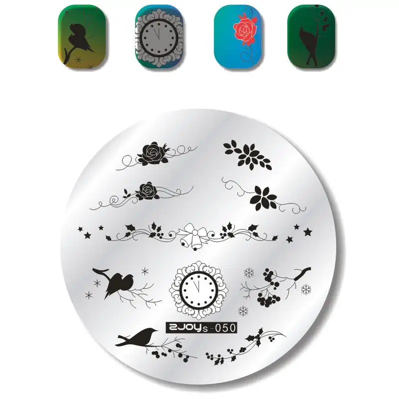 Zjoys ногтей штамповки пластины Мода цветок Прямоугольник животных геометрии лотоса шаблон с бабочкой пластина для стемпинга для нейл-арта 50 Chooise - Цвет: 50