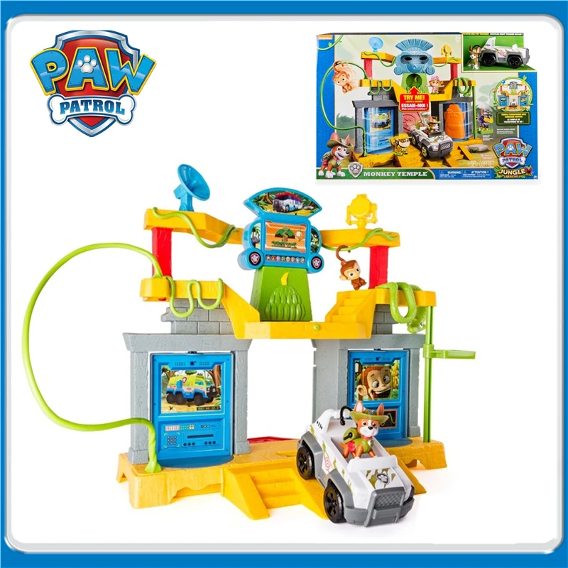

Genuine New Paw Patrol Dog Jungle Monkey Temple Rescue Base Set Tracker Action Figure Model Patrulla Canina juguete Toys Gift