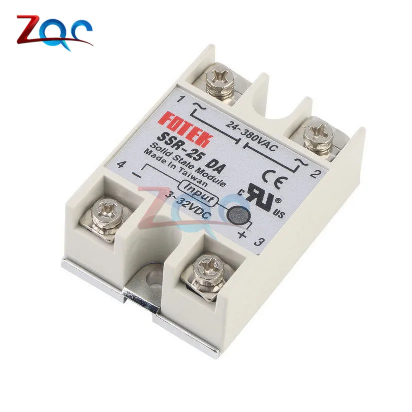 

Output 24V-380V 25A SSR-25 DA Solid State Relay For PID Temperature Controller