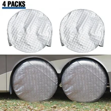 AUDEW 4 pçs/set Tampa Do Pneu Do Carro Da Folha de Alumínio Revestido Para RV Reboque Do Caminhão para Camper Motorhome GTC3Hx2 Impermeável Tampa Da Roda