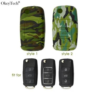 

Okeytech New Styling Silicone Car Key Case Cover 3 Buttons for VW Volkswagen Golf 4 5 6 Bora Jetta POLO Passat B5 B6 Skoda