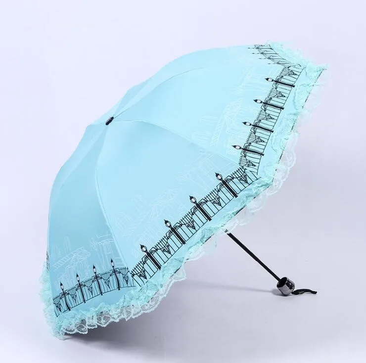 TECHOME кружевной Модный складной ветрозащитный Солнцезащитный Женский зонтик