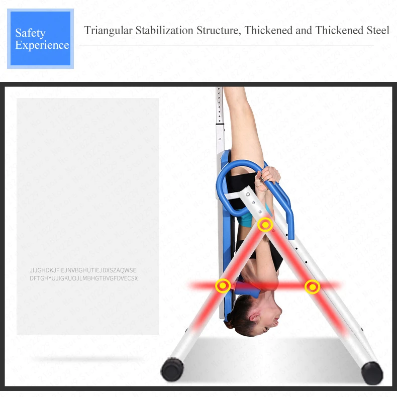 Складной стол для инверсионной терапии сзади Носилки машина перевернутый вверх дном 6 безопасности растяжки оборудования Регулируемая высота
