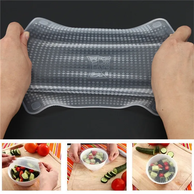 1Reusable Silicone Plastic Wrap Seal Vacuum Food Fresh Magic Wrap Kitchen Gadget 