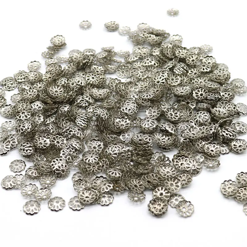 1000pcs/lot 6mm Silver Gold Plated Flower petal End Spacer Beads Caps Charms Bead Cups For Jewelry Making(yiwu) Jewelry Findings