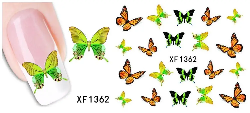 30 стилей! Модный лак для ногтей, Переводные картинки, элегантный дизайн, переводные наклейки для ногтей - Цвет: XF1362