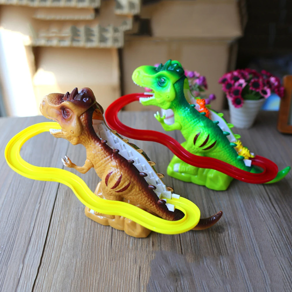 Детские электрические треки восхождения лестницы динозавр игрушки Светящиеся со звуком детские игрушки животные модель интерактивные