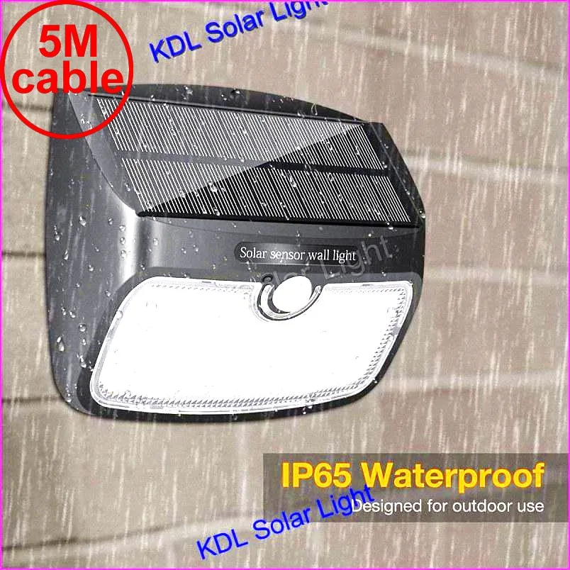 

48 LED 900lm Solar indoor Light PIR motion radar smart led Waterproof ip65 wide angle to 5M cable street wall outdoor light for
