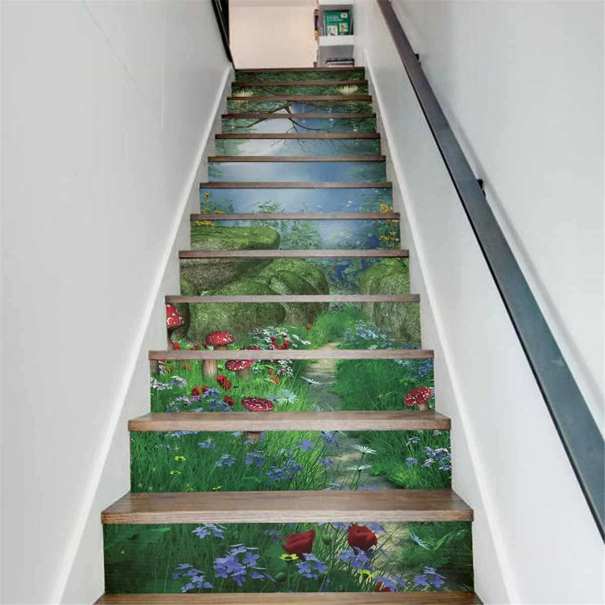 

13 Pcs Set Dreamlike Stair Risers Stickers DIY Removable Self Adhesive Waterproof Wall Stickers Art Decal Wallpaper Home Decor
