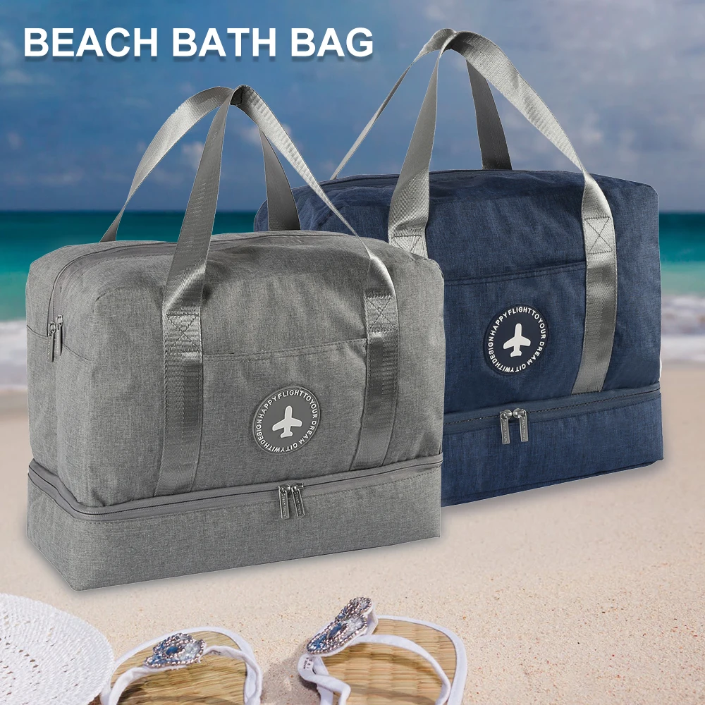 New Cationic Fabric Waterproof Travel Bag Large Capacity Double Layer