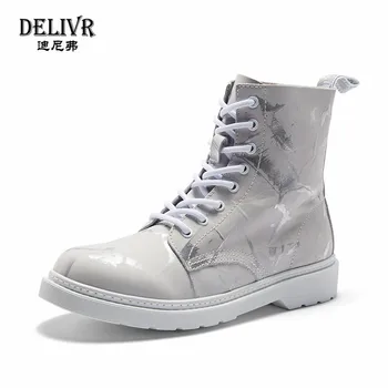 Delivr Casual Shoes Men Boots Winter 2019 Cow Leather Fashion England Men Ankle Boots Fashion Martin Boots Outdoor Working Boots