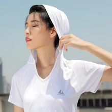 Новая белая спортивная женская одежда с коротким рукавом для фитнеса, рубашки для тренировок, Стрейчевые рубашки для йоги, быстросохнущая одежда, Сексуальная футболка с капюшоном