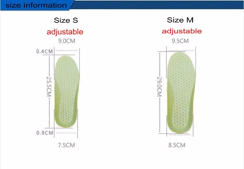 Новинка; обувь унисекс; стельки для обуви; амортизирующие высокие эластичные массажные Супер дышащие регулируемая стелька