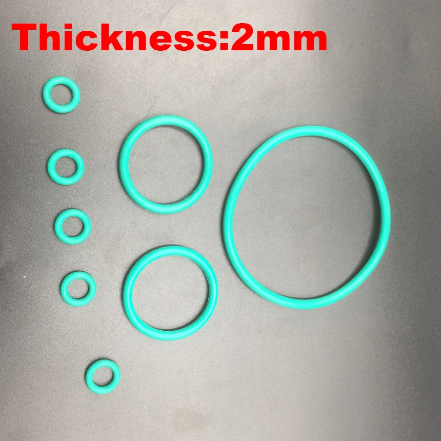 

3pcs 120x2 120*2 125x2 125*2 130x2 130*2 (OD*Thickness) Green Viton FKM Fluorine Rubber O Ring Washer O-Ring Oil Sealing Gasket