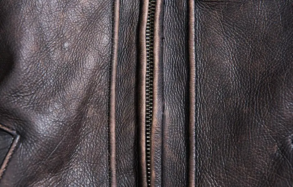 Тяжелый верхний слой из натуральной кожи куртка для мужчин винтажный и винтажный мотоциклетный костюм кожаная куртка