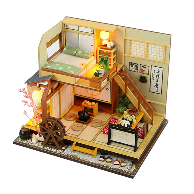

DIY Doll House Furniture Miniature Dollhouse Building Kits 3D Wooden House For Dolls Toys For Children Birthday Gift M034 #E
